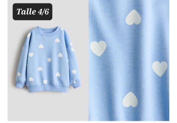 Producto - Buzo con friza HyM talle 4/6 celeste