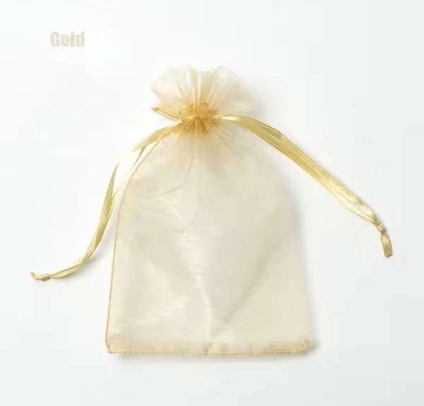 Producto - SET X 10 BOLSITAS ORGANZA DORADO 9X12CM