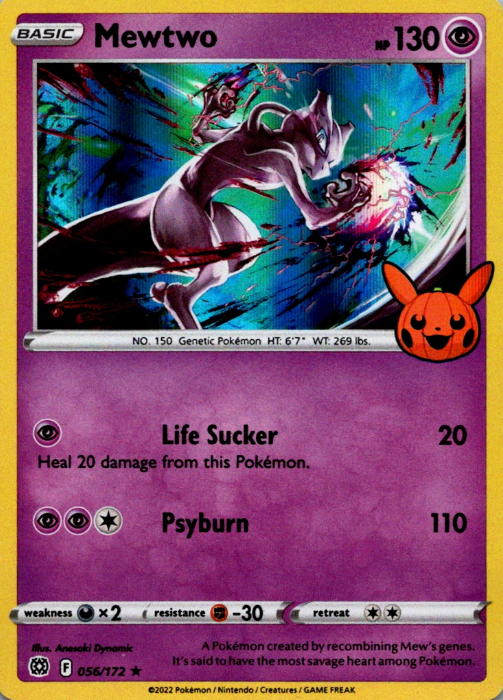 Producto - Mewtwo - 056/172 - Brilliant Stars - Holo - 2022 Halloween Trick or Trade