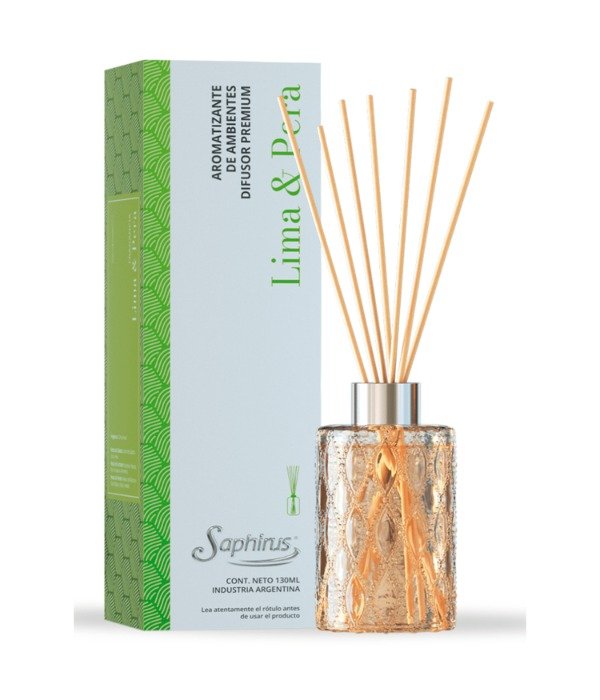 Producto - Difusor De Ambientes Saphirus Premium 130Ml - Lima Y Pera