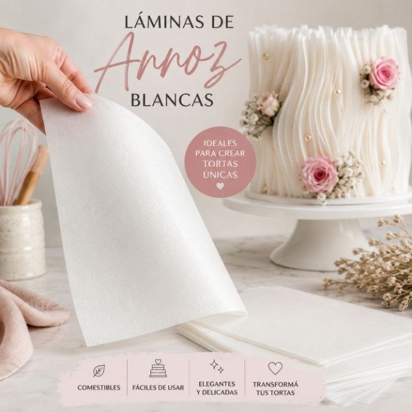 Producto - LAMINA COMESTIBLE BLANCA x5 unidades 0.4 A 0.6 mm - 0