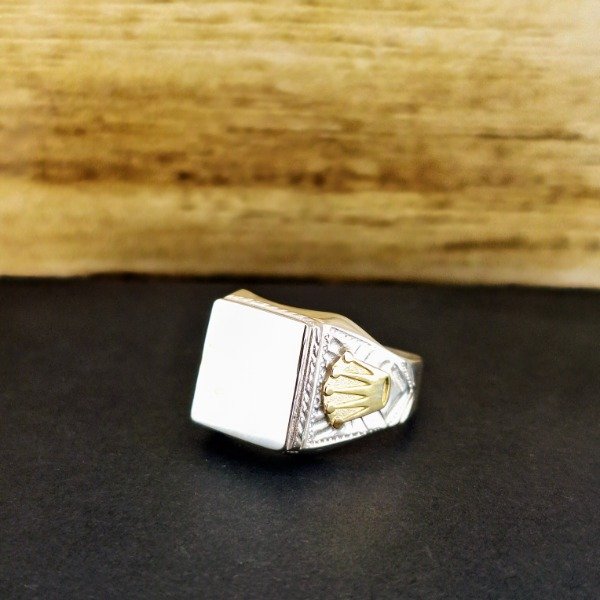 Producto - Anillo Sello Hombre Con Corona
