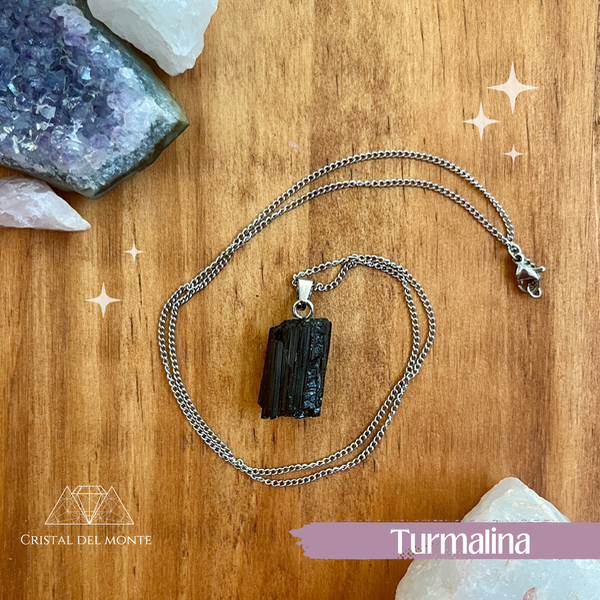 Producto - Dije turmalina + cadenita acero quirúrgico