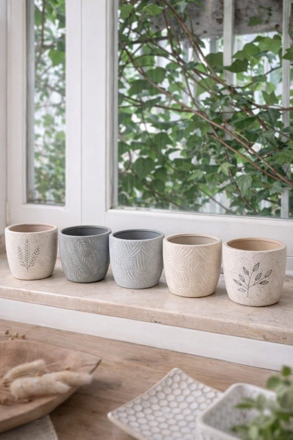 Producto - Maceta Mini Decorativa de Ceramica / Cemento Varios  Modelos