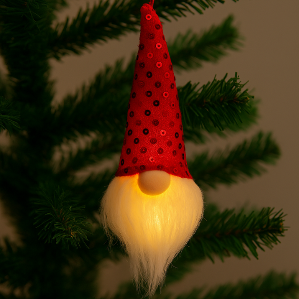 Producto - Bocha gnomo 7 cm luz led