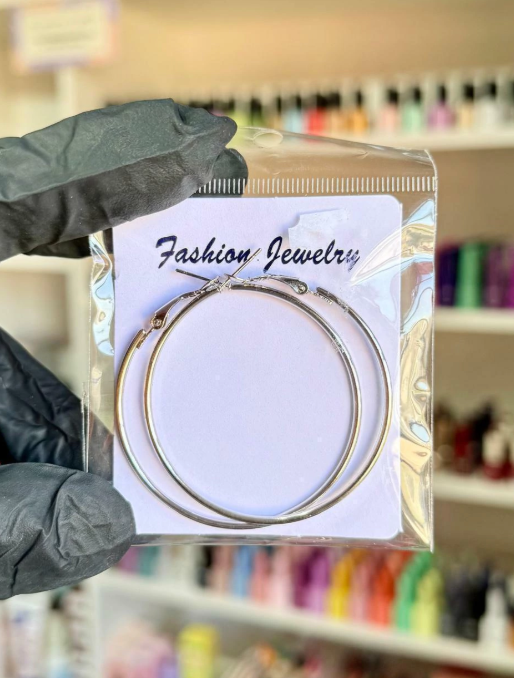 Producto - Aritos argollas plateadas