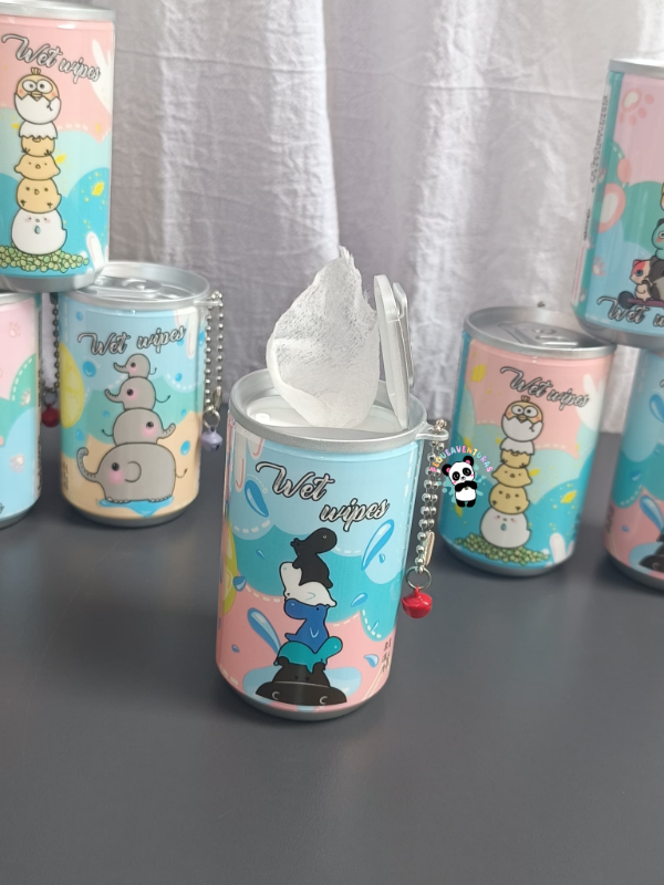 Producto - Mini Toallitas Húmedas 30 Unidades en Latita Colgante Portátil Aroma Suave