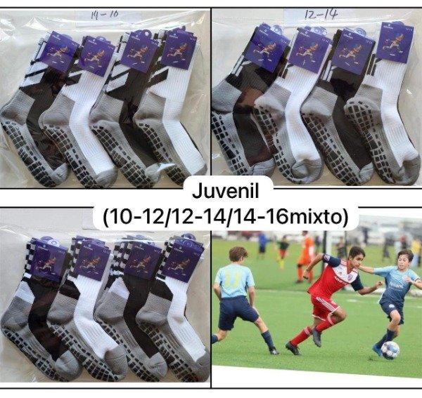 Producto - MEDIAS LARGAS ANTIDESLIZANTES JUVENIL BLANCO Y NEGRO (x6)