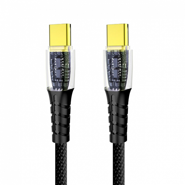 Producto - Cable type-C a type-C M/M -60w -1 mts -carga rapida -black -Netmak (NM-122)