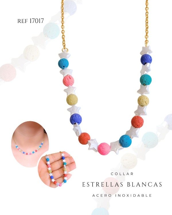 Producto - COLLAR ESTRELLAS BLANCAS REF 17017