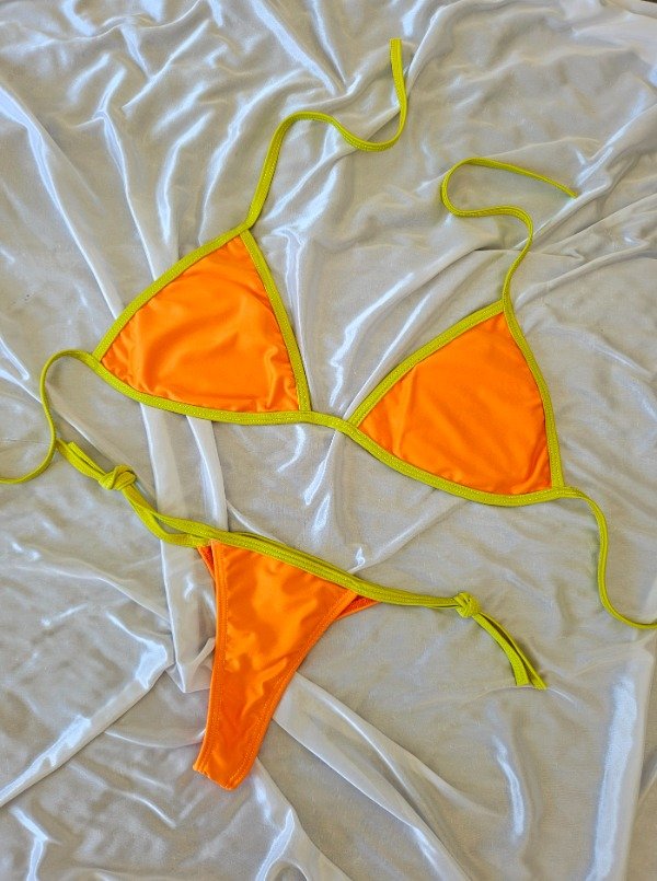 Producto - BIKINI DE LYCRA NARANJA CON AMARILLO TALLE 95 Y 100 (A82)