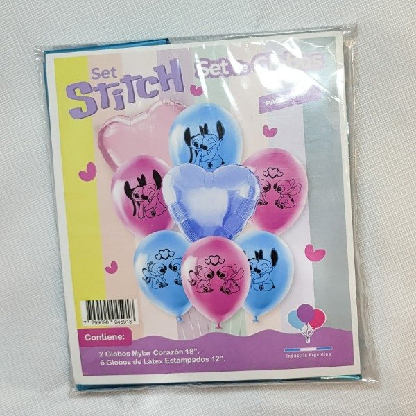 Producto - Globos estampados Stitch x8 unidades 12"