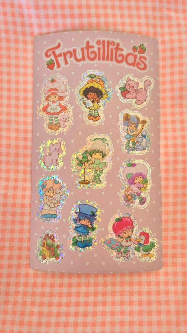 Producto - Plancha Stickers glitter Frutilitas y Amigos