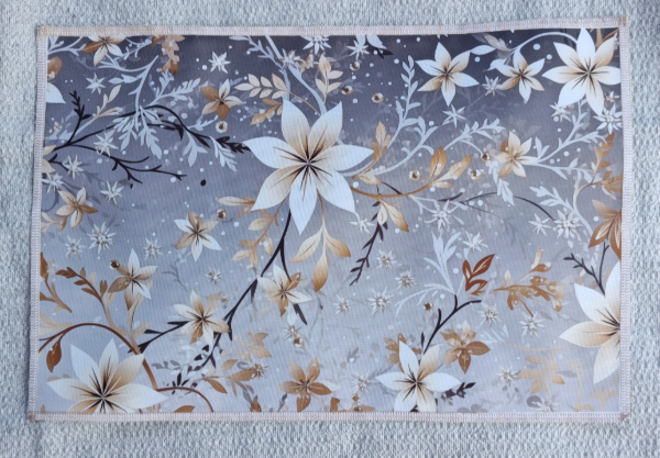 Producto - Individuales navidad flor plateado