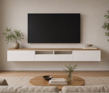 Producto - Mesa Tv Rack Flotante Nordico "FLY LALE" 200x34x30 Paraiso Laqueado! - 0