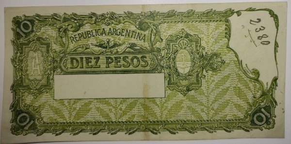 Producto - Billete argentina caja de conversión 10 pesos año 1935 B 1636 Col 377 p#245c XF - 1