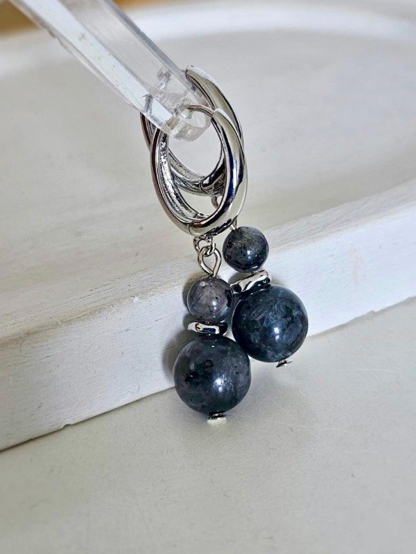 Producto - Argollas Piedra Larvikita