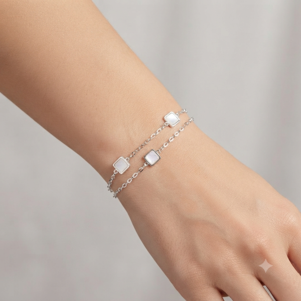 Producto - Pulsera cuadrado nácar - 1