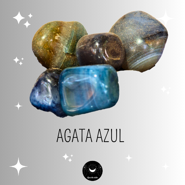 Producto - Agata Azul Rolada Mediana