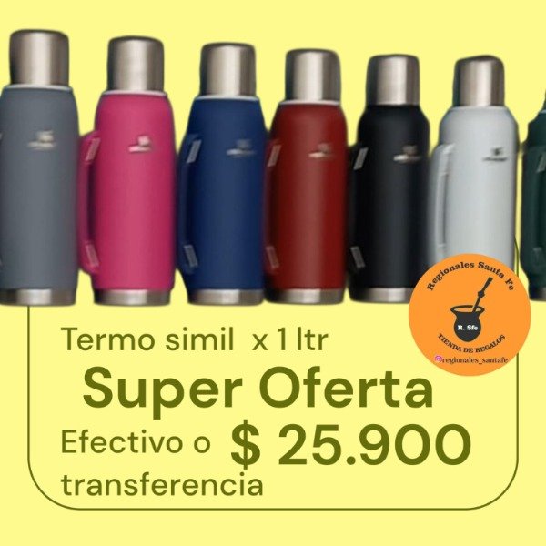 Producto - Termo de acero x 1 ltr color simil stanley