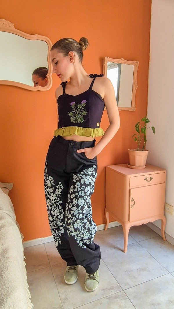 Producto - Pantalón Flower Print Negro