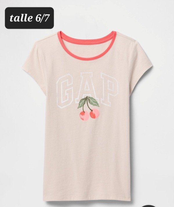 Producto - Remera manga corta gap talle 6/7 cereza
