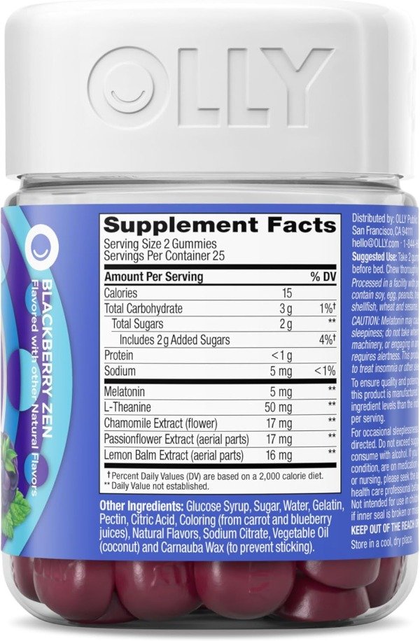 Producto - OLLY - Gomitas extrafuertes para dormir 5mg melatonina (50 gomitas) - 8