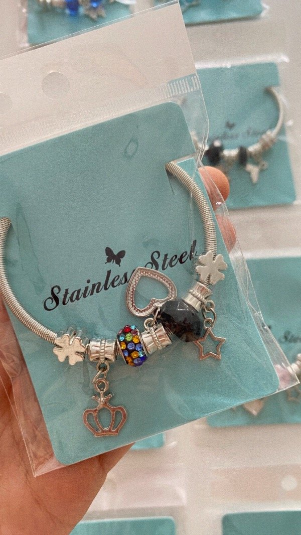 Producto - Pulsera simil Pandora. ACERO. Multicolor