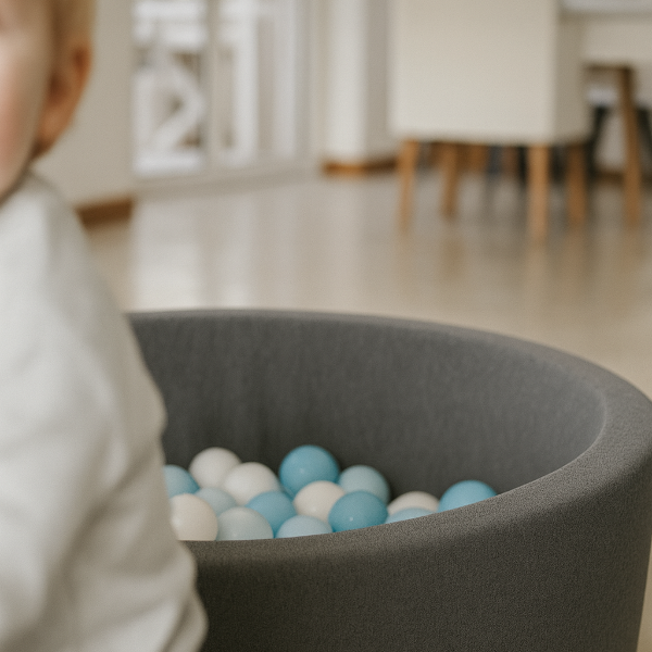 Producto - Pelotero Standard  80 cm Gris Melange Medio + 100 pelotitas