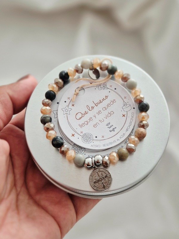 Producto - Pulsera Acero Carola (Jaspe Picasso)