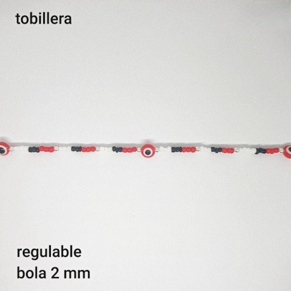 Producto - TOB #FP - Tobillera mostacilla y ojo turco - bola 2mm 02 (DOLAR)