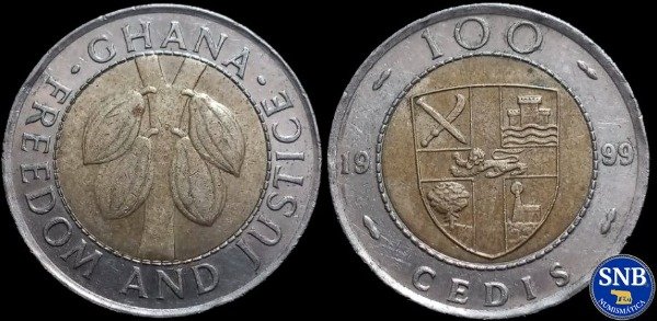 Producto - Ghana - 100 Cedis (1999) KM #32 [VF] - Cuarta República