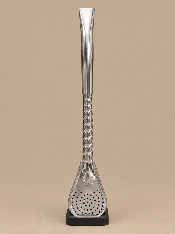 Producto - Bombilla de acero 17cm caño espiralado - 0