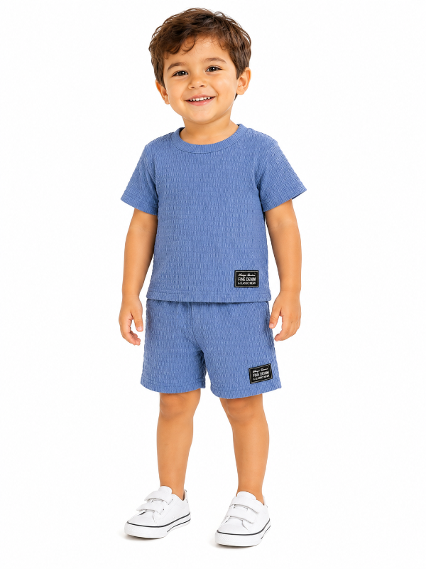 Producto - CONNUNTO WAFLE BEBÉ LISOS SHORT Y REMERA - 1