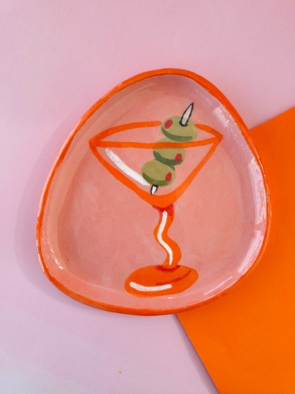 Producto - Plato irregular chico Cocktail rosa