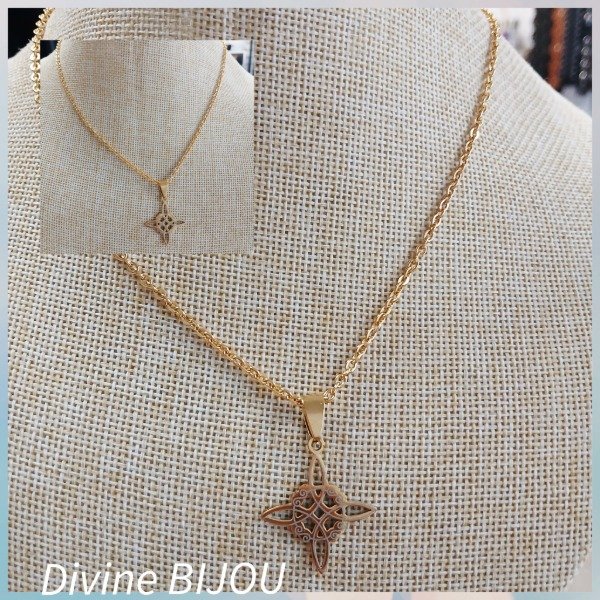 Producto - Collar nudo de bruja acero dorado