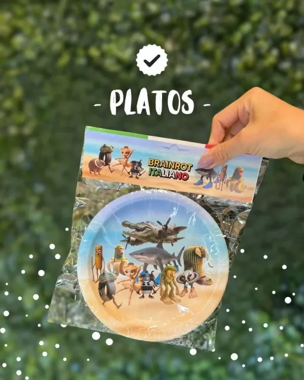 Producto - Plato brainrot tralalero x8 un