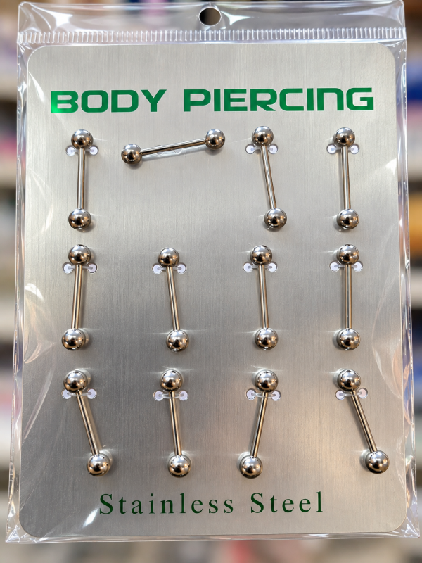 Producto - Piercing acero de lengua x12u - 0