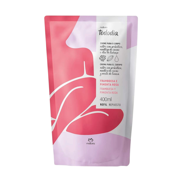 Producto - Frambuesa y Pimienta Rosa - Repuesto Crema Corporal Todo Día 400ml