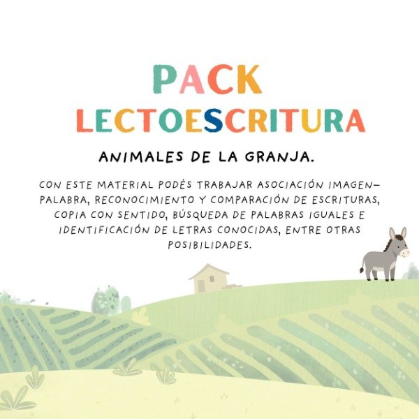 Producto - Pack de Lectoescritura- Animales de la granja - 0
