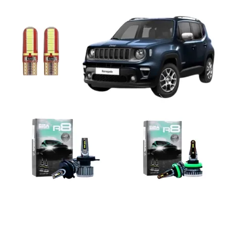 Producto - Kit Cree Led R8 Luz Baja Alta Y Antiniebla Jeep Renegade