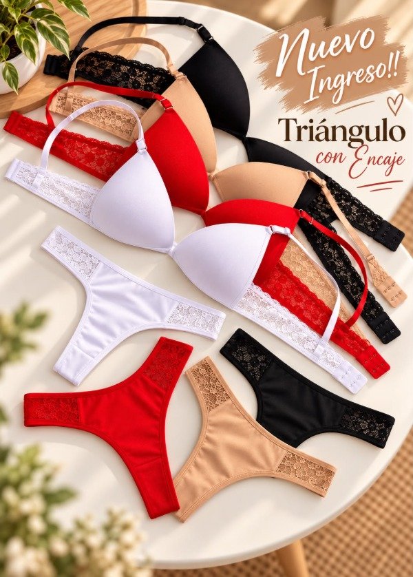 Producto - CONJ TRIANGULITO MICRO/ENCAJE