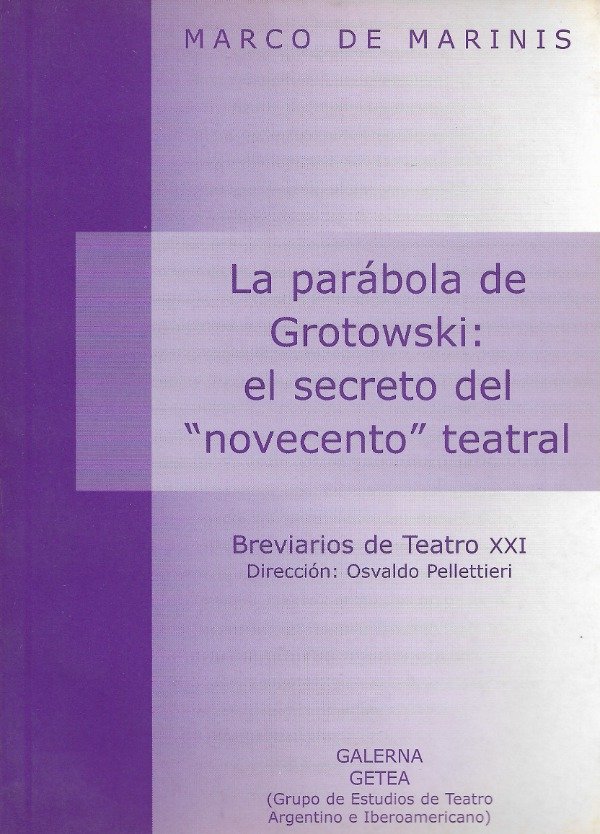 Producto - La parábola de Grotowski de Marco De Marinis