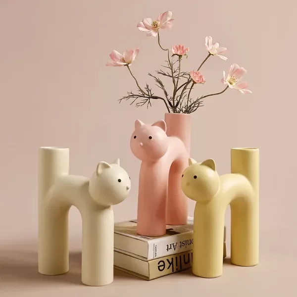 Producto - Florero Gatuno Escultórico de Cerámica