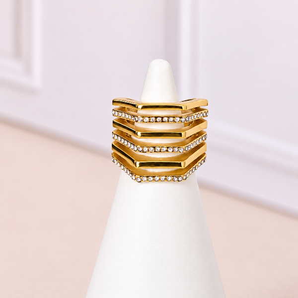 Producto - Anillo Cubic apilado con circonitas