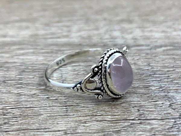 Producto - Anillos de plata con piedra cuarzo rosa BELGICA