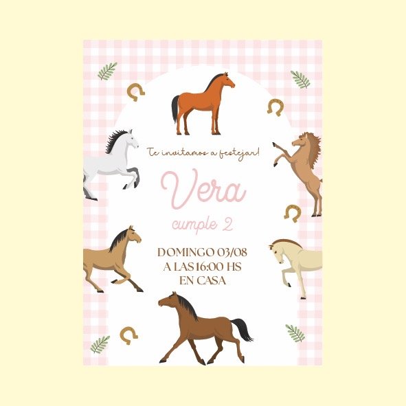 Producto - Invitación digital Caballo rosa
