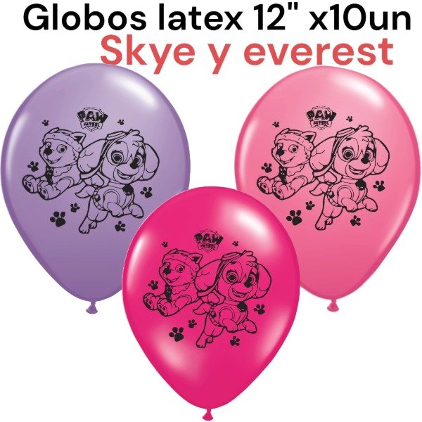 Producto - Globos Skye y everest patrulla canina de 12 pulgadas x 10 un