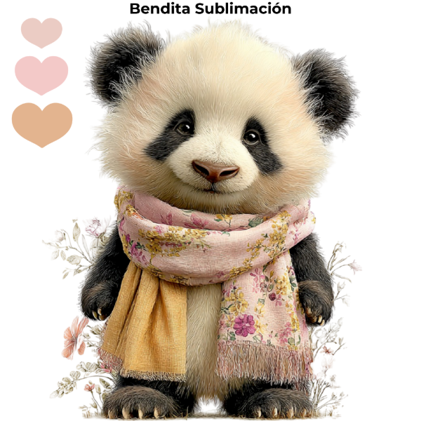 Producto - Bendita Plancha Oso panda con bufanda