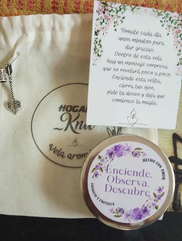 Producto - Kit de regalo. Vela con mensaje sorpresa
